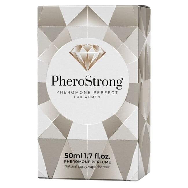Parfum cu feromoni PHEROSTRONG Perfect, pentru femei, note de litchi, trandafir și ambră, 50 ml (crem)