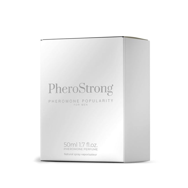 Parfum cu feromoni PHEROSTRONG Popularity For Men, pentru bărbați, note de bergamotă, salvie și brad, 50 ml