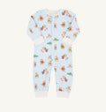 The Beaufort Bonnet Company’s Paxton Playsuit in Blue Christmastime Cuties wraps your little one in soft, breathable Pima cotton, showcasing a charming vintage Christmas animal print. Perfect for cozy holiday moments, it blends comfort and festive joy in every stitch!