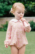 Wrap your little girl in the charm of autumn with the Pink Petal Bubble by The Proper Peony. Its delicate pink floral print and soft white petal float collar create an enchanting look that’s as cozy as it is beautiful!