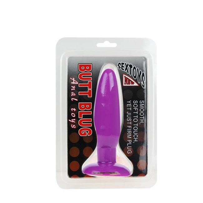 Plug anal BAILE Butt Plug, din TPR moale, lungime 15 cm, diametru 4 cm, culoare mov