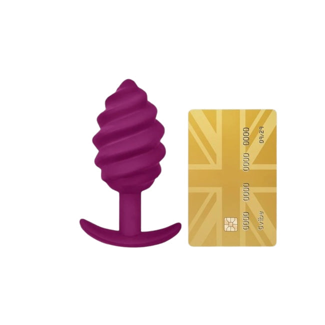 Plug anal G-VIBE - GPLUG TWIST 2, din silicon, mov, 3.9 cm