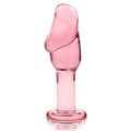 Plug anal IBIZA Nebula Model 06, din sticlă borosilicată, lungime inserabilă 11.5 cm, diametru 4 cm, roz transparent