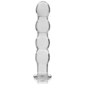 Plug anal IBIZA Nebula Model 10, din sticlă borosilicată, lungime inserabilă 15 cm, diametru 3 cm, transparent