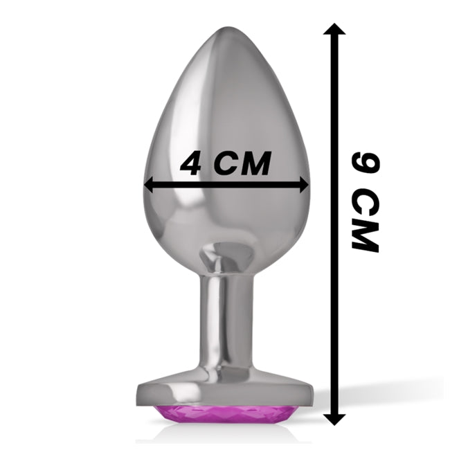 Plug anal INTENSE din Aluminiu, cu cristal Roz, marimea L