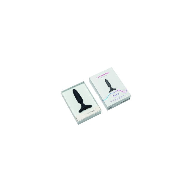 Plug anal LOVENSE - HUSH 2, control prin aplicație, cu 10 funcții de vibrare, 2.5 cm diametru, culoarea negru(mic)