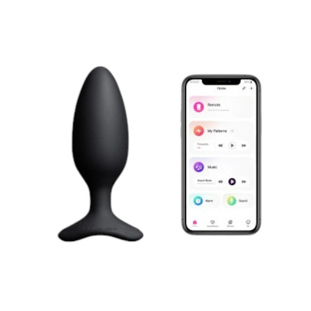 Plug anal LOVENSE - HUSH 2, control prin aplicatie, cu 10 functii de vibrare,diametru 4.4 cm, lungime 13.5 cm, culoarea negru(mediu)