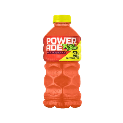 Powerade Peach Pucker Xtra Sour 15 x 828ml (case) - Out of Date