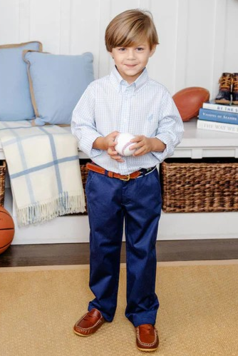 Classic and charming, the Prep&nbsp;School Pants in Nantucket Navy with Richmond Red Stork are preppy perfection! Pair them with his favorite Dean's List Dress Shirt for a classic look!