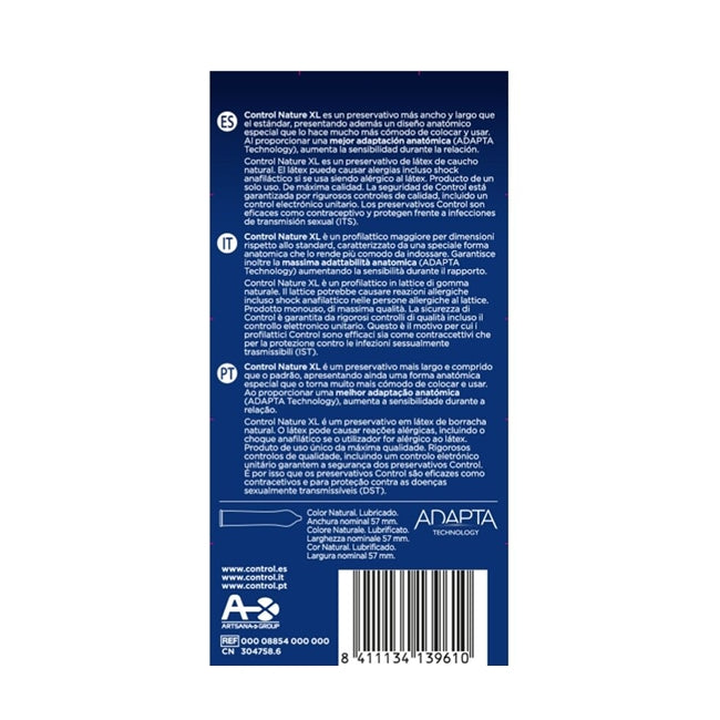Prezervative CONTROL - NATURE XL, extra large, 57 mm, 12 buc