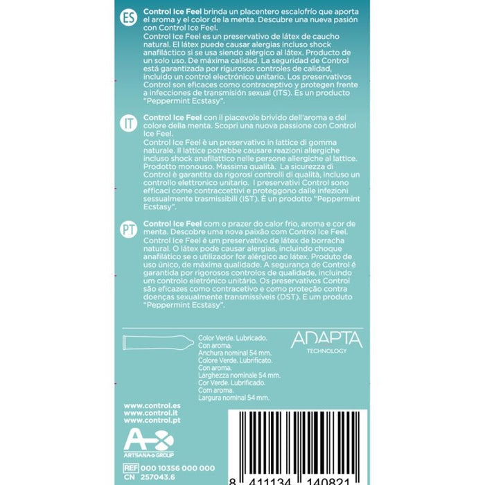 Prezervative CONTROL ICE FEEL, cu efect de racire, 1 cutie x 10 buc