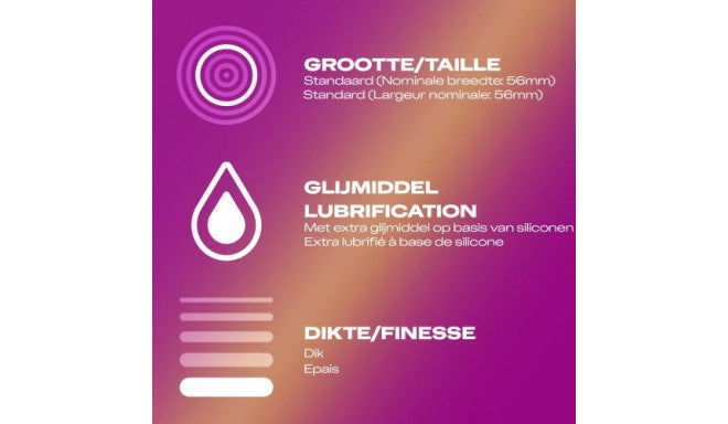 Prezervative cu striatii Durex Pleasuremax, 56 mm, 1 cutie x 10 buc