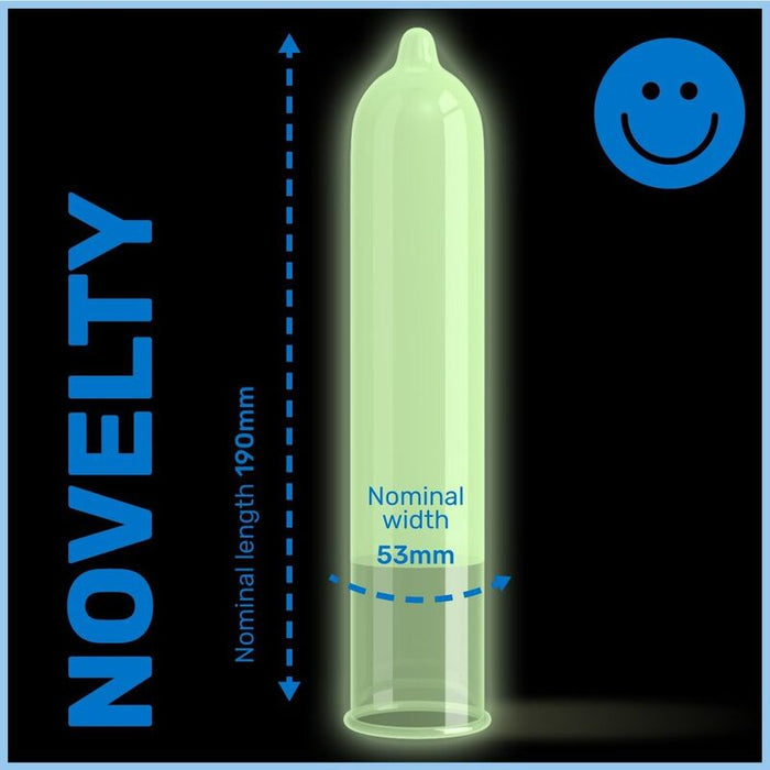 Prezervative PASANTE - Glow in the Dark, fosforescente, 1 cutie x 3 buc