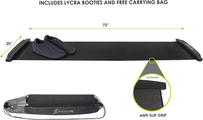 ProSourceFit Slide Board Mat for Exercise 6’ with End Stops