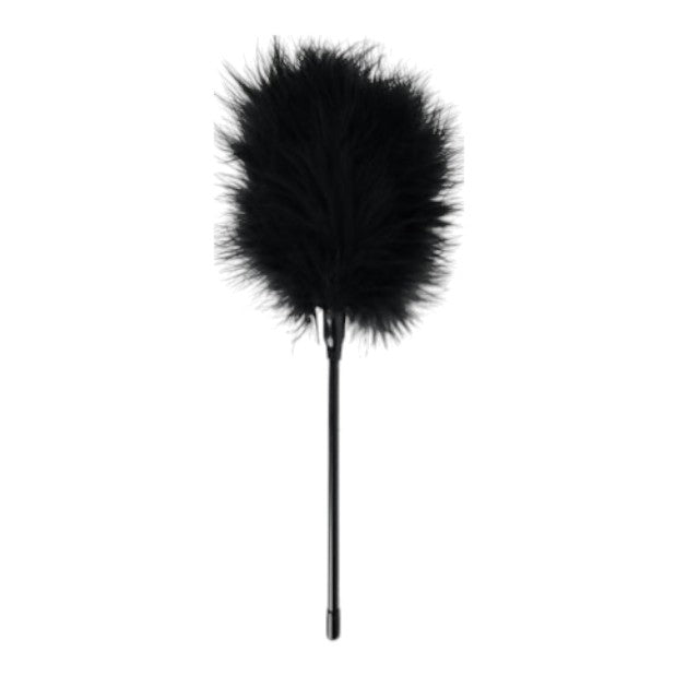 Puf de gadilat Bound to Please - Feather, ideal pentru jocuri senzoriale, negru