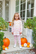 Celebrate pumpkin patch days in the Pumpkin Patch Ruffle Pant Set by Trotter Street Kids. The vibrant orange tunic, sprinkled with charming pumpkins and trimmed with pink pockets, pairs effortlessly with soft pink leggings—crafted for comfort and endless playful adventures!
