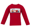 Anavini’s Red Knit Construction Trucks Smocked Tee brings vibrant energy to your toddler’s wardrobe. The soft red knit and charming construction truck smocking add playful charm, making it perfect for little builders ready to explore with comfort and style.