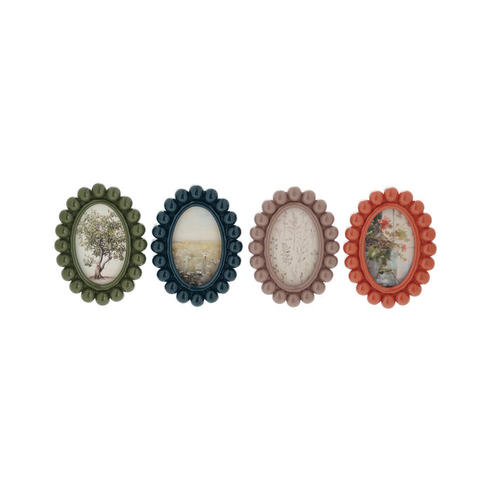 Resin Ball Photo Frame Magnet, 4 Colors (Holds 2" x 3" Photo)