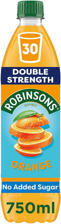 Robinsons Double Strength Orange Squashed (No Added Sugar) 12 x 750ml (case) - Out of Date