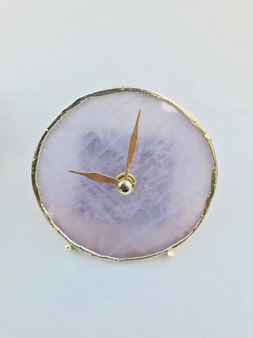 Rose Quartz Agate Desk/Wall Clock