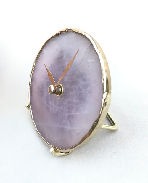 Rose Quartz Agate Desk/Wall Clock