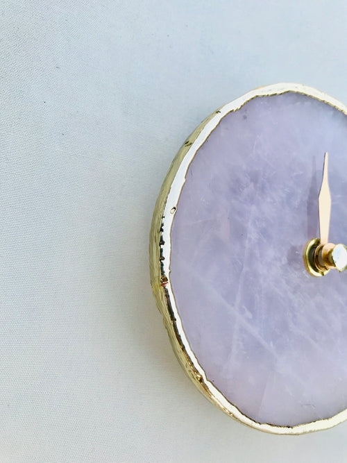 Rose Quartz Agate Desk/Wall Clock