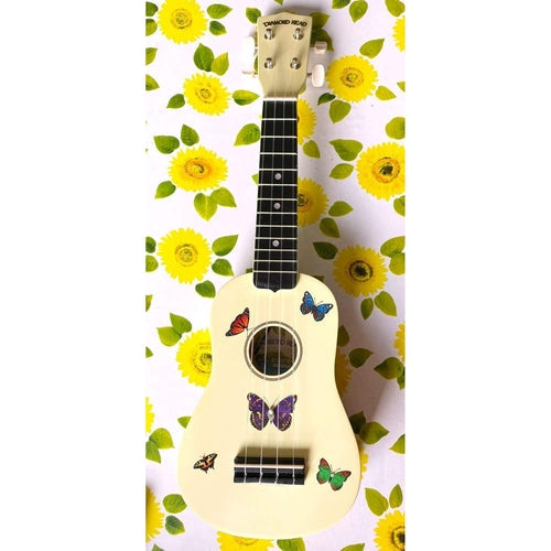 Rozanna's Butterfly Dream Ukulele | Hand Applied Artwork & Crystal