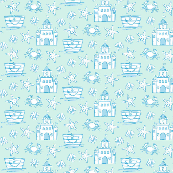 Get ready for some fun in the sun with the Sandcastles Blue Betsy Dress from Lila &amp; Hayes! This toddler dress features a vibrant ocean blue color with a playful sand castle design and comfortable smocked bodice. The tie straps add an extra touch of cuteness. Available in sizes 2t-6, this dress is perfect for a beach vacation.