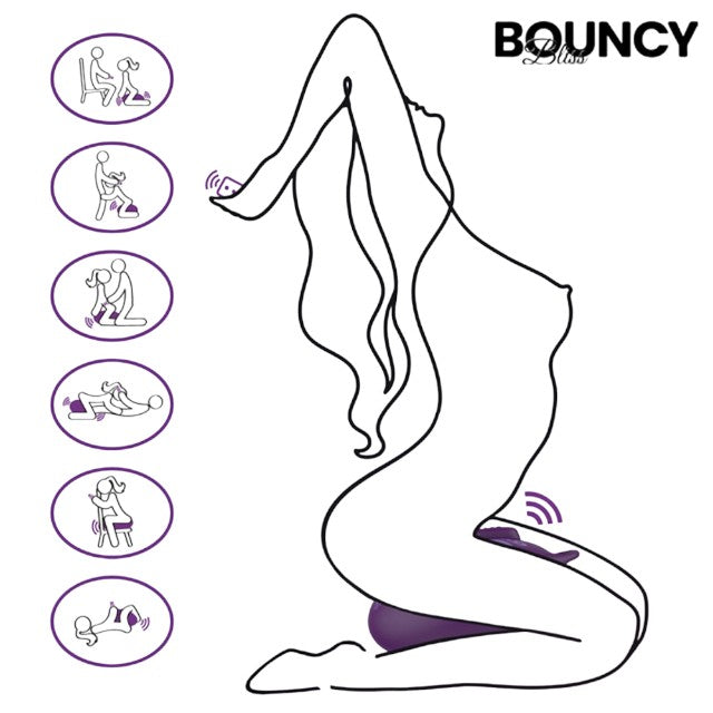 Scaun Gonflabil Bouncy - Bliss, 3 motoare, 10 functii de vibrare, cu telecomanda,vibrator detasabil