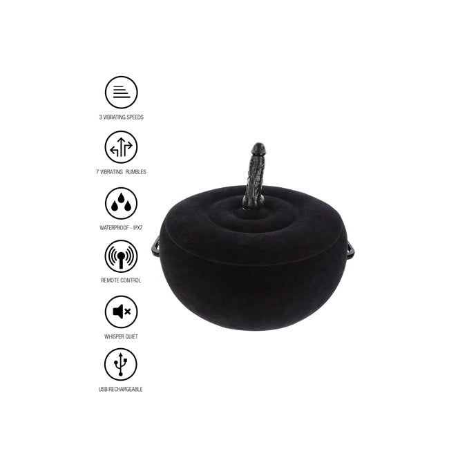 Scaun Gonflabil Taboom - Bondage Essentials, pentru jocuri BDSM, control prin telecomanda, negru