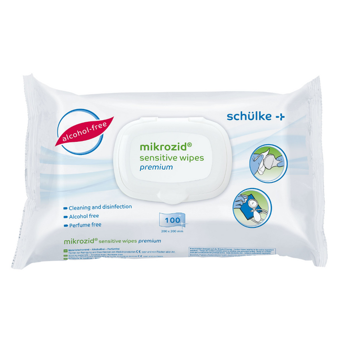 Schulke Mikrozid Sensitive Alcohol Free Premium Wipes 2 x 100 Pack (Duo Pack)