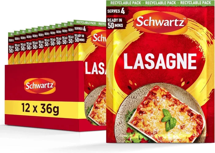 Schwartz Classic Lasagne Recipe Mix 12 x 35g (case) - Out of Date