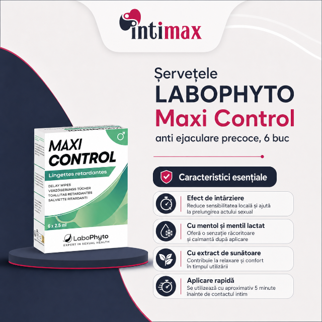 Servetele MAXI CONTROL, Labophyto, anti ejaculare precoce, 6 buc