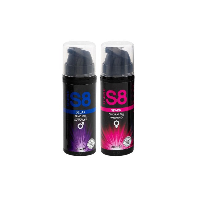 Set 2 geluri pentru cupluri S8 Together Spark + Delay, pentru stimulare clitoridiană și întârzierea ejaculării, 2 x 30 ml