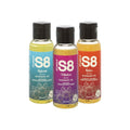 Set 3 uleiuri de masaj S8 Erotic Massage Oil, efect afrodiziac, cu ulei de Jojoba și de migdale, diverse arome, 3 x 50 ml