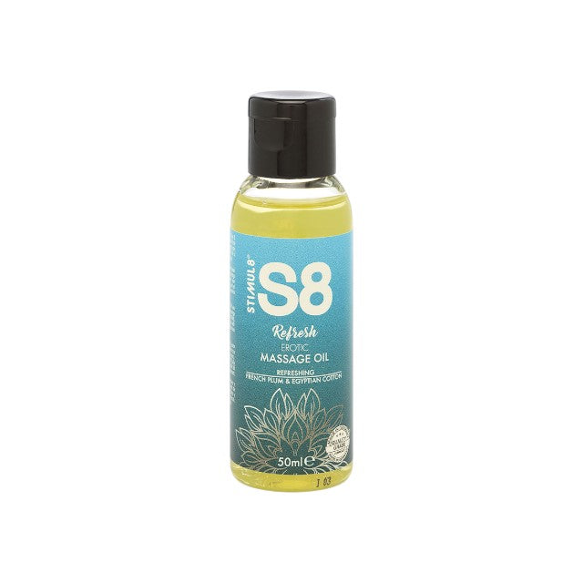 Set 3 uleiuri de masaj S8 Erotic Massage Oil, efect afrodiziac, cu ulei de Jojoba și de migdale, diverse arome, 3 x 50 ml