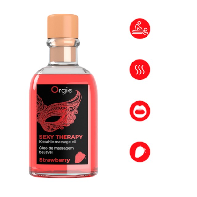 Set de masaj erotic ORGIE - Sexy Therapy, aroma de căpșuni, 100 ml