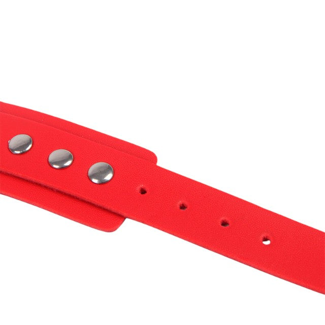 Set pentru jocuri erotice SUBBLIME Handcuffs with Bondage Belt, curea BDSM cu ham și cătușe, culoare roșu, model 953706