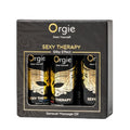 Set ulei masaj Orgie - Sexy Therapy, pentru corp, cu aroma de vanilie, iasomie, ananas, frezie, lemnos, 3 x 30 ml