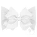 Small King White Grosgrain Bow Jersey Baby Headband