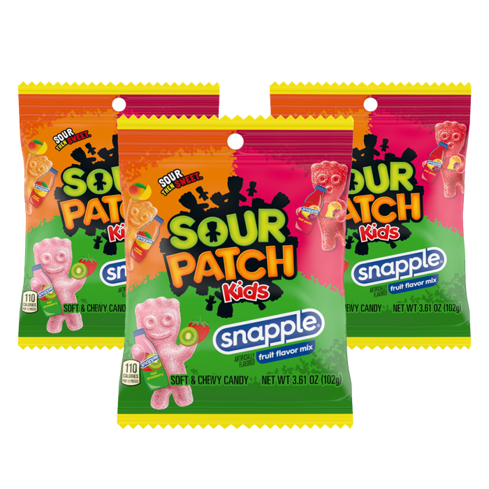 Sour Patch Kids Snapple Fruit Mix 12 x 102g (case) - Out of Date