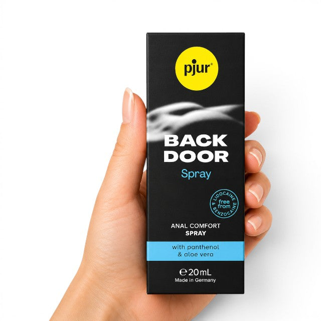Spray anal PJUR Back Door, pentru relaxare anală, cu panthenol și aloe vera, testat dermatologic, 20 ml