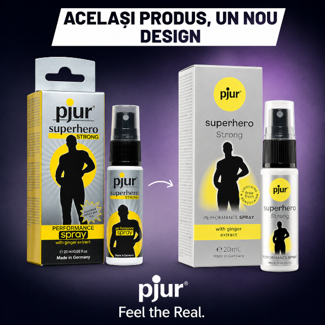 Spray concentrat Pjur Superhero Performance STRONG, pentru întarzierea ejacularii și stimularea erecției, 20 ml