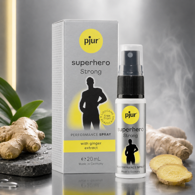 Spray concentrat Pjur Superhero Performance STRONG, pentru întarzierea ejacularii și stimularea erecției, 20 ml