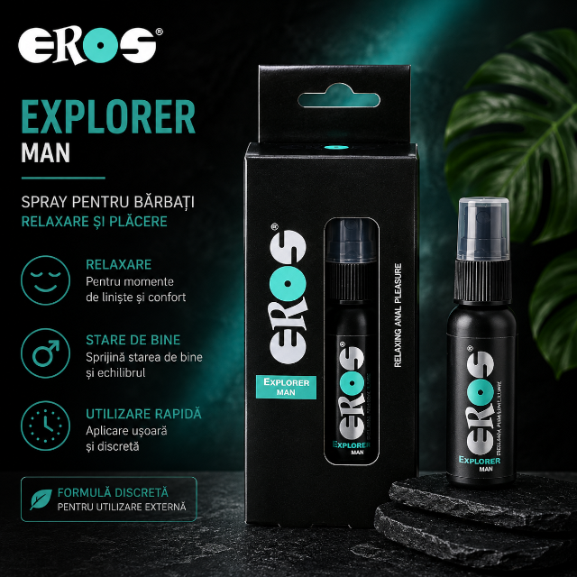 Spray EROS Explorer Man, pentru relaxare anală, pe bază de apă, cu efect de răcire, 30 ml