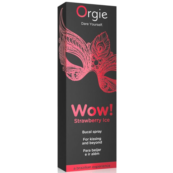 Spray pentru sex oral profund Orgie WOW Strawberry Ice, capsuni, 10 ml