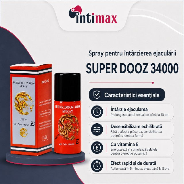 Spray SUPER DOOZ 34000, ajută la întârzierea ejaculării, cu vitamina E, 45 ml