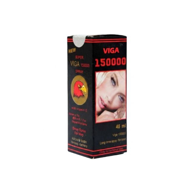 Spray SUPER VIGA 150000 Black - Long Time Spray for Men, pentru întârzierea ejaculării, cu vitamina E, 45 ml