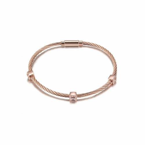 Square Pavé Station Cable Bracelet