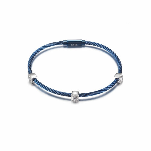 Square Pavé Station Cable Bracelet